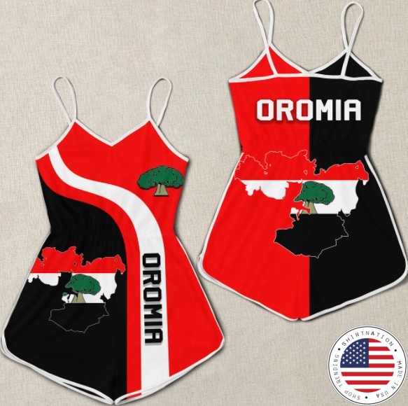 Oromia flag maps 3D hoodie romper