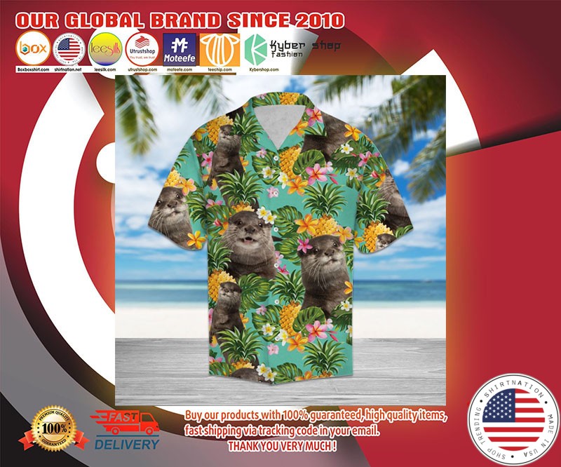 Otter pineapple hawaiian shirt