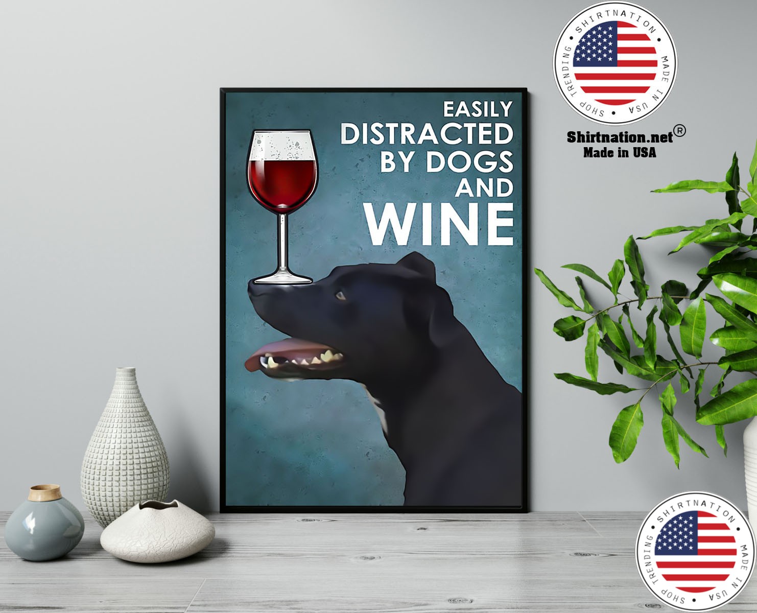 Patterdale terrier easily distracted by dogs and wine poster