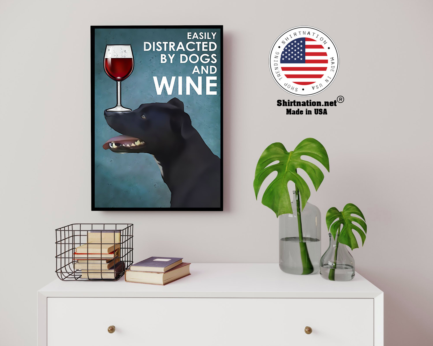 Patterdale terrier easily distracted by dogs and wine poster
