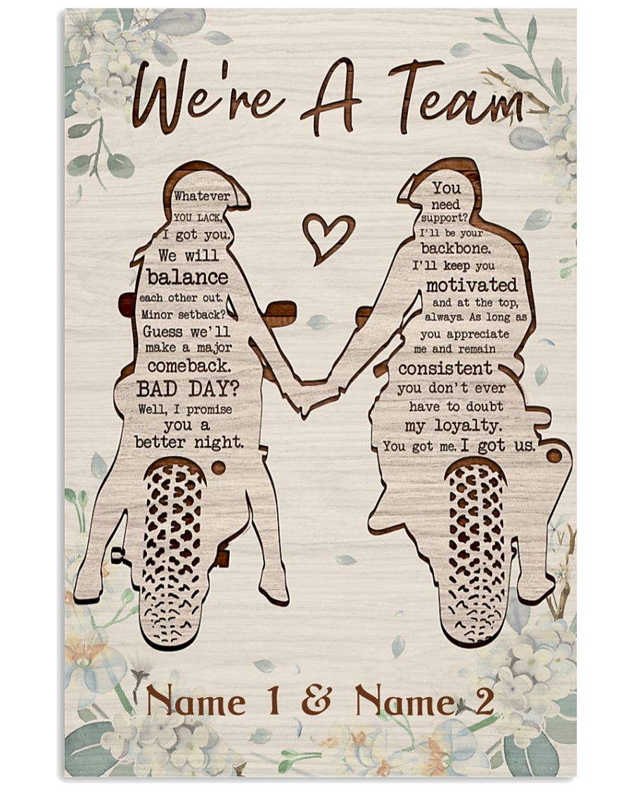 Personalized Biker we're a team custom name poster