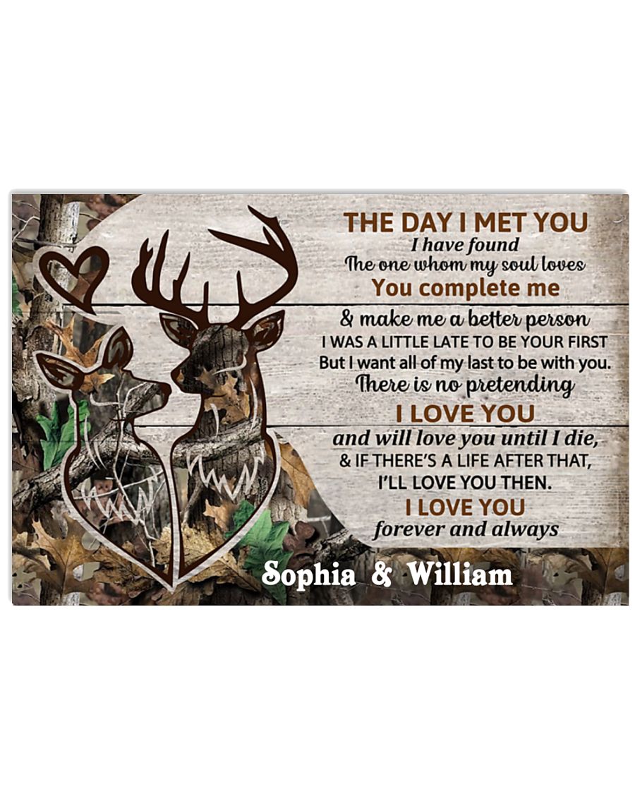 Personalized Deer The day I met you custom name poster
