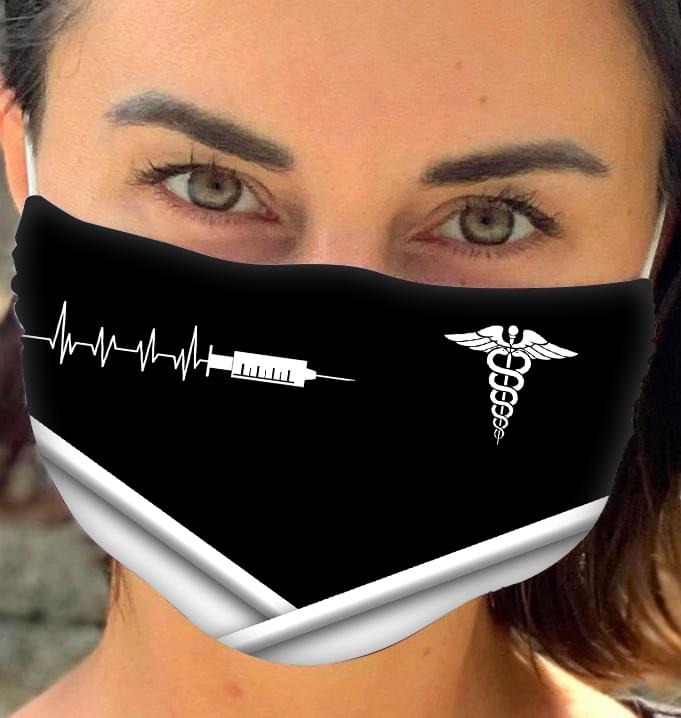 Phlebotomist Caduceus cloth fabric face mask