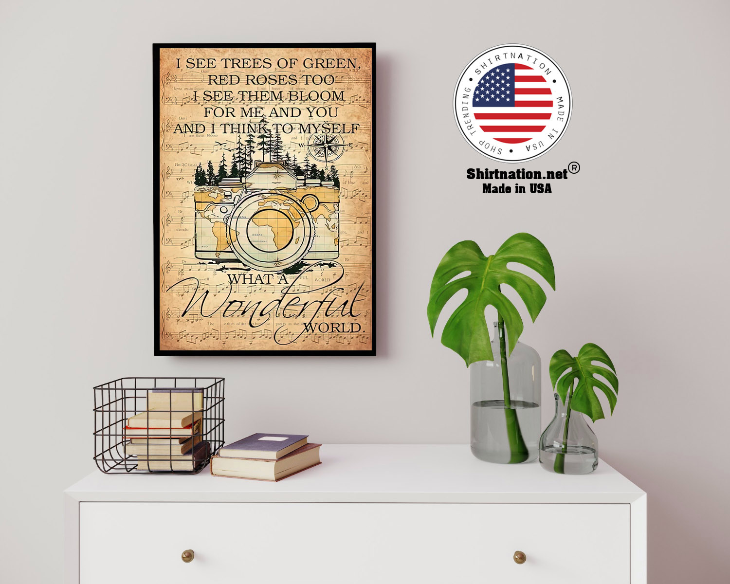 Photography I see trees of green red roses too I see them bloom for me and you poster 14