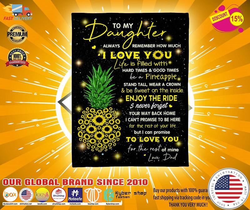 Pineapple To my daughter always remember How much I love you blanket2