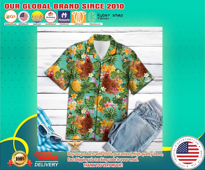 Pineapple chicken hawaiian shirt
