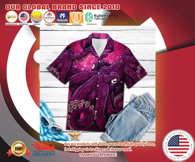 Pinky octopus hawaiian shirt
