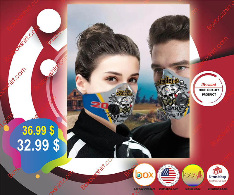 Pittsburgh steeler pandemic covid 19 filter face mask