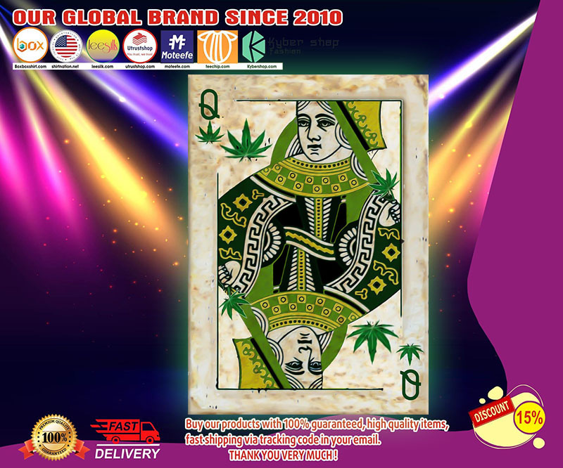 Playing card Queen of weed poster