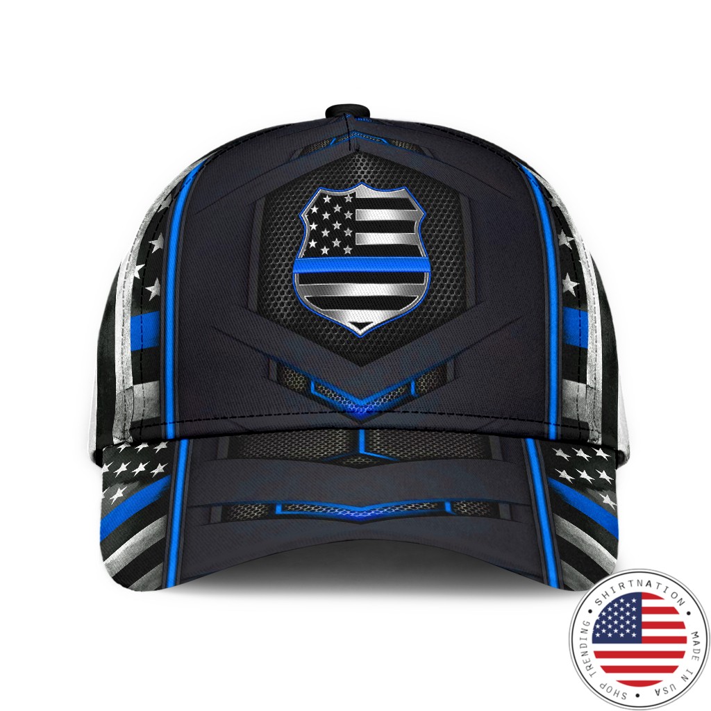 Police Blue pattern flag cap