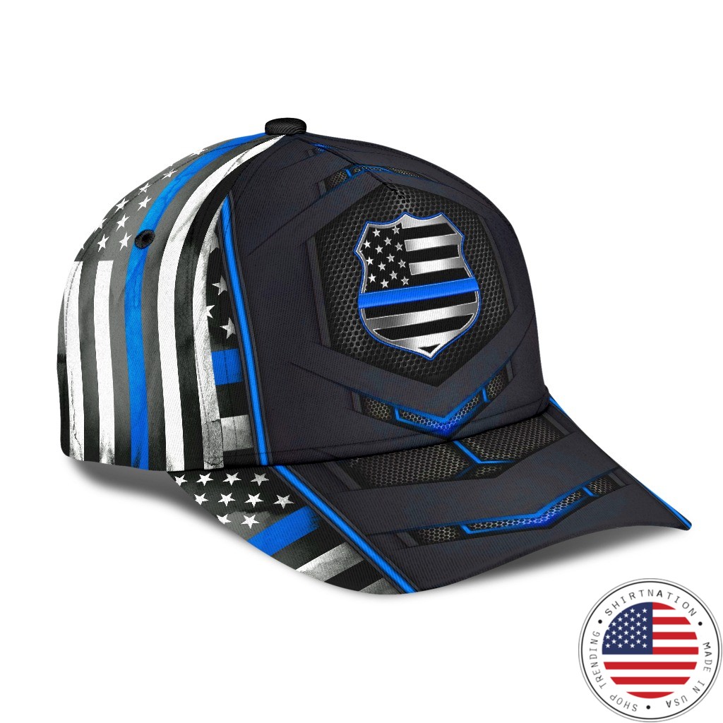 Police Blue pattern flag cap