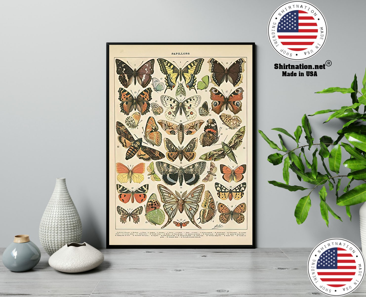 Popular vintage french types of papillons butterflies poster 13