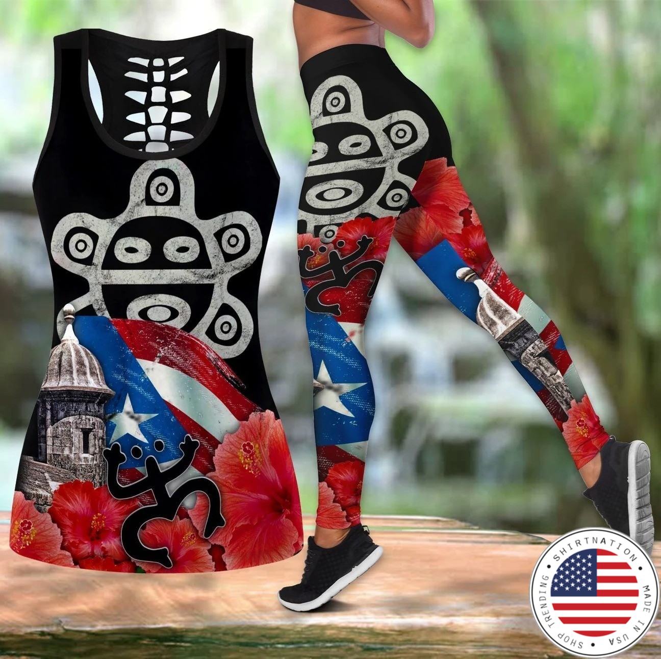 Puerto rice sol taino outfit legging and tank top