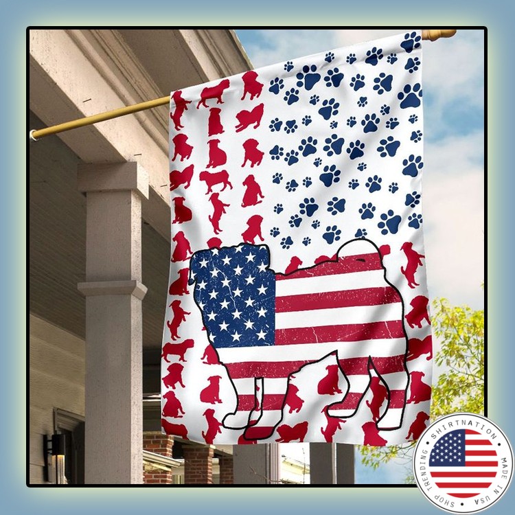 Pug Amercian house flag and garden flag1