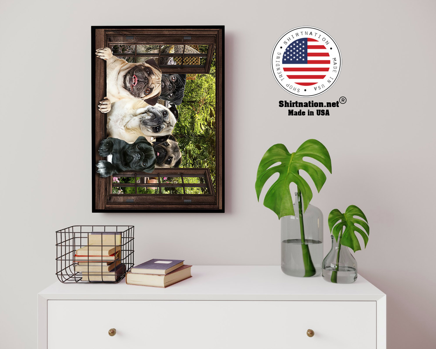 Pugs window 3d poster 14