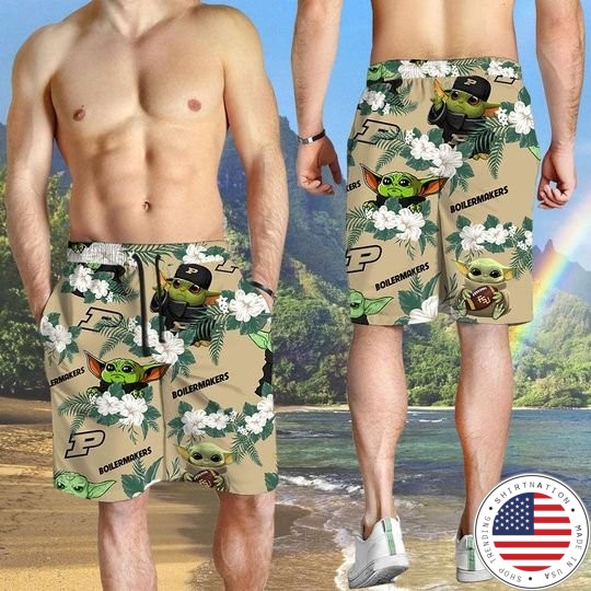 Purdue Boilermakers And Yoda Hawaiian And Beach Short3