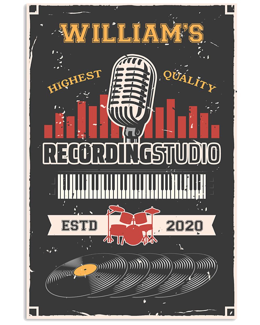 Recording studio highest quality custom name poster