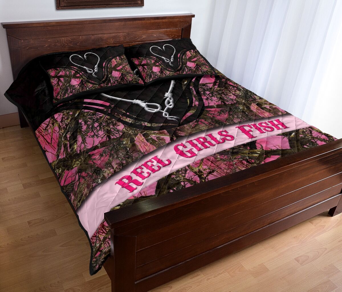 Reel girl fish quilt bedding set2