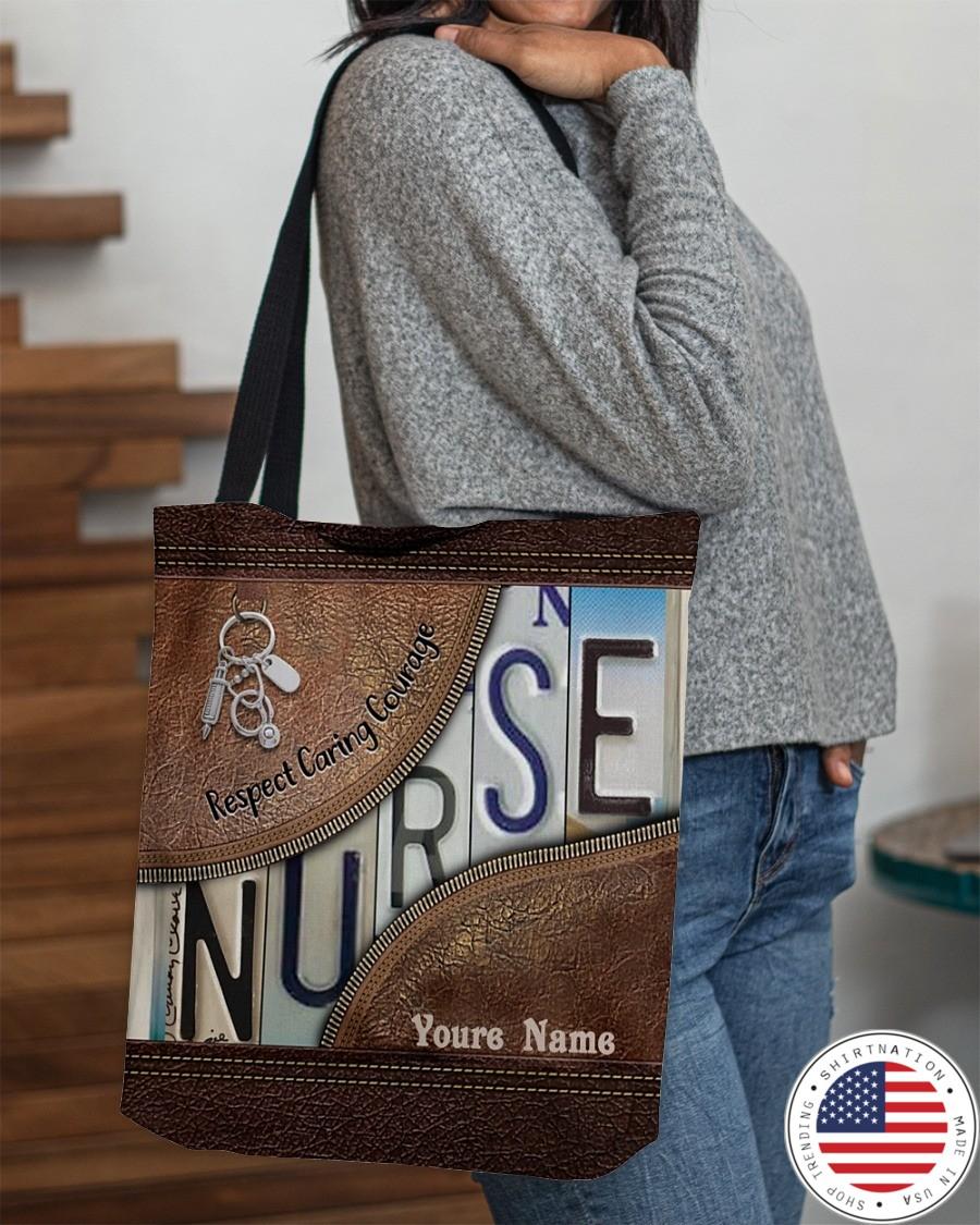 Respect caring courage custom name tote bag2