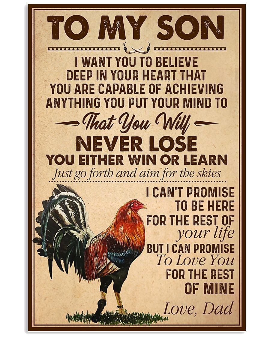 Rooster to my son poster