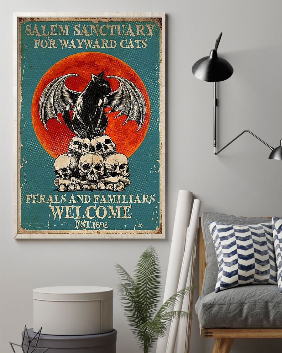 Salem sanctuary for wayward cats ferals and familiars welcome poster