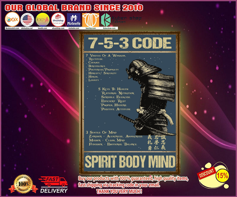 Samurai 7-5-3 code spirit body mind poster