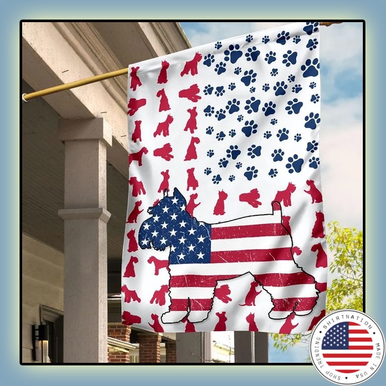 Schnauzer American house flag and garden flag