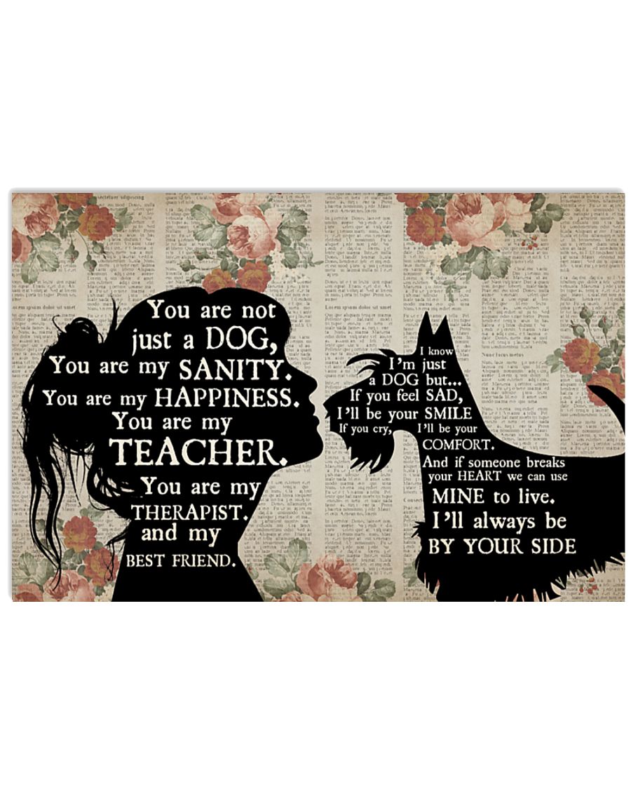 Schnauzer dog girl therapist best friend poster