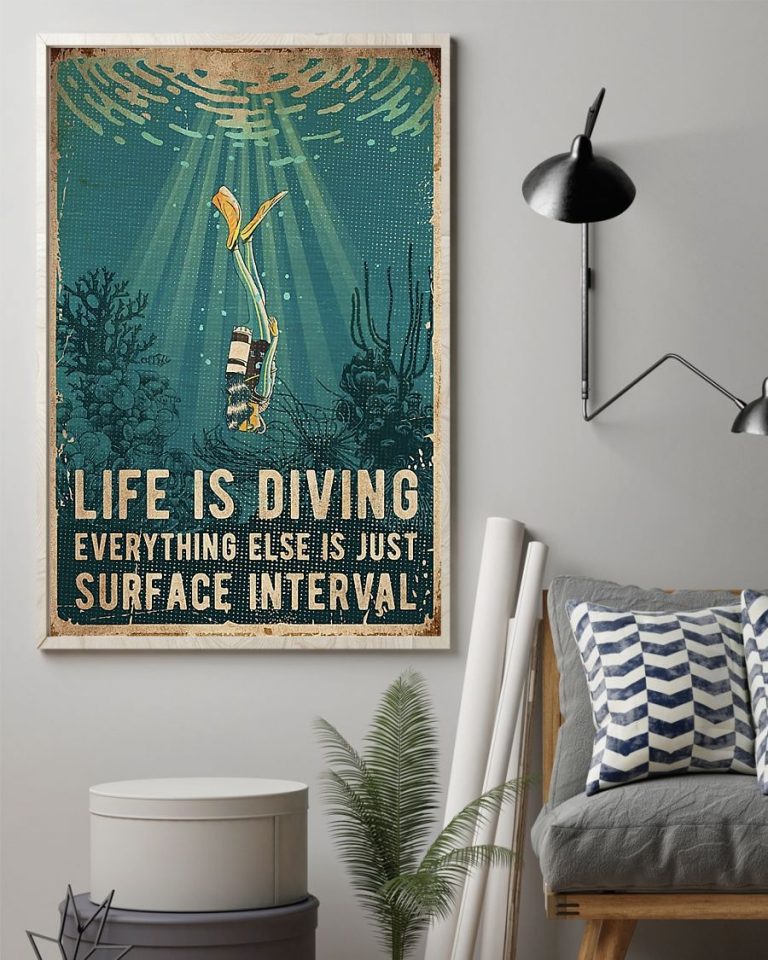 Scuba diving Life is diving everything else is just surface interval poster