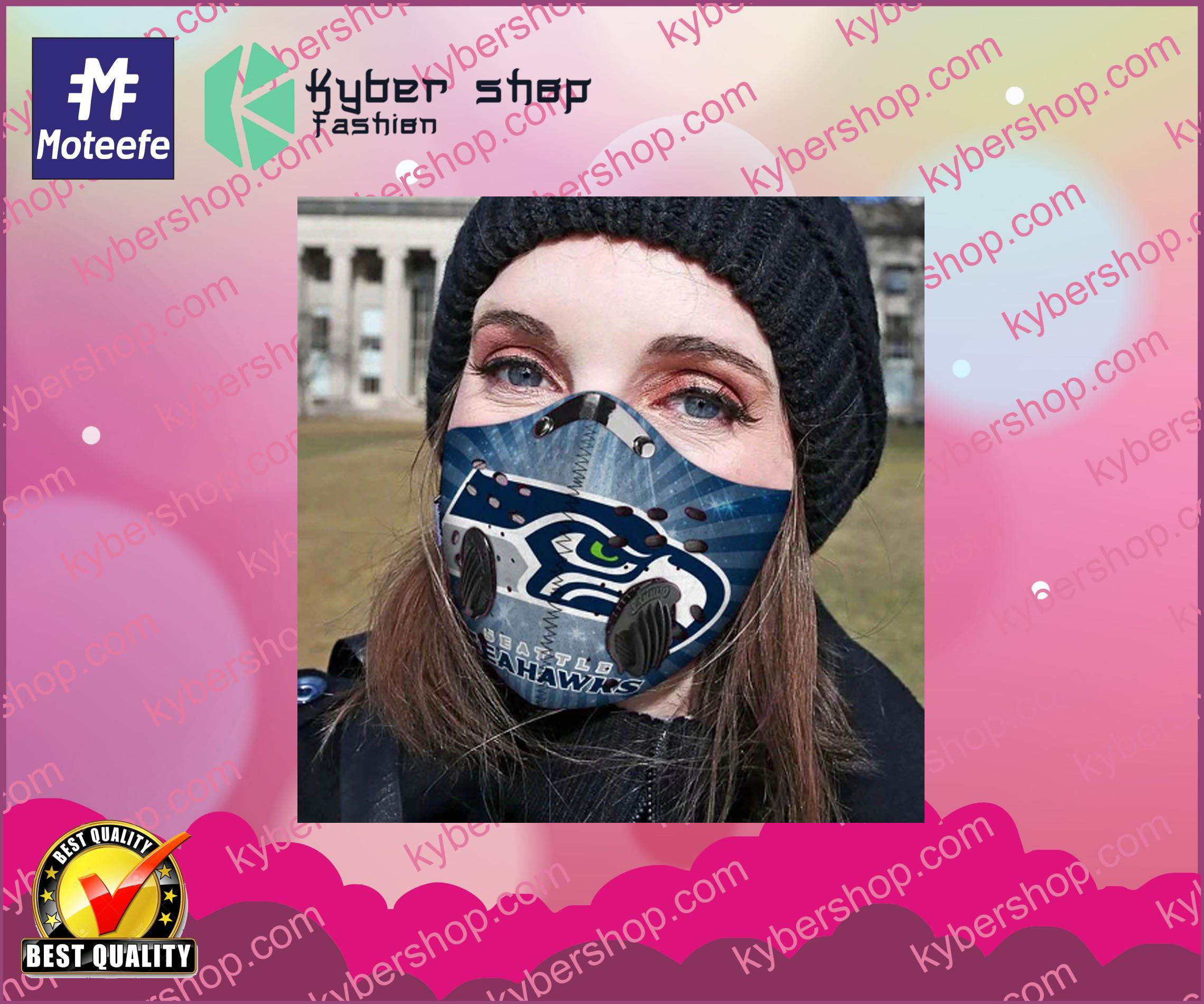 Seattle seahawks filter carbon face mask