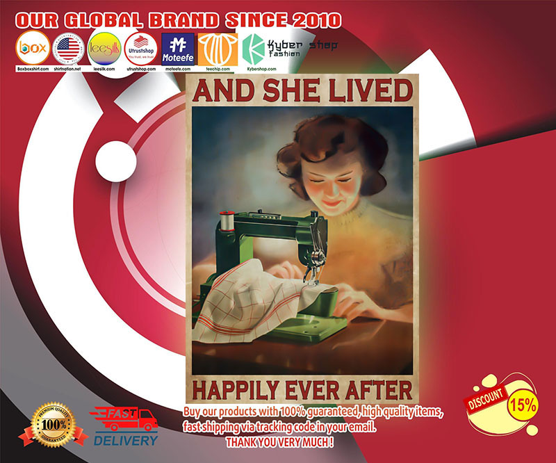 Sewing Machine and she lived happily ever after poster