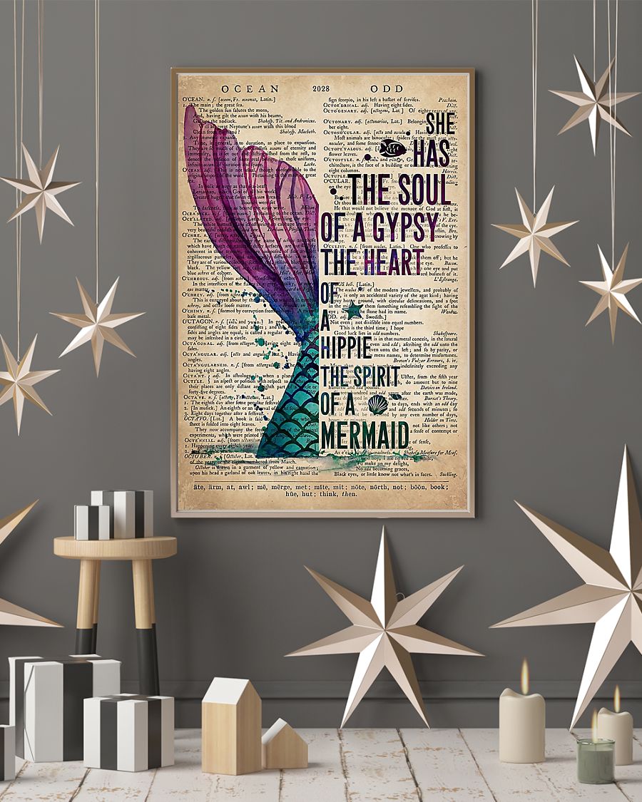 She has the soul of a gypsy the heart of a hippie the spirit of a mermaid poster
