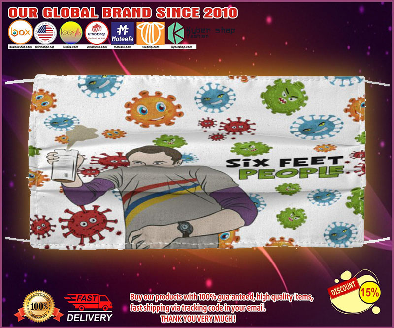 Sheldon Cooper six feet people face mask