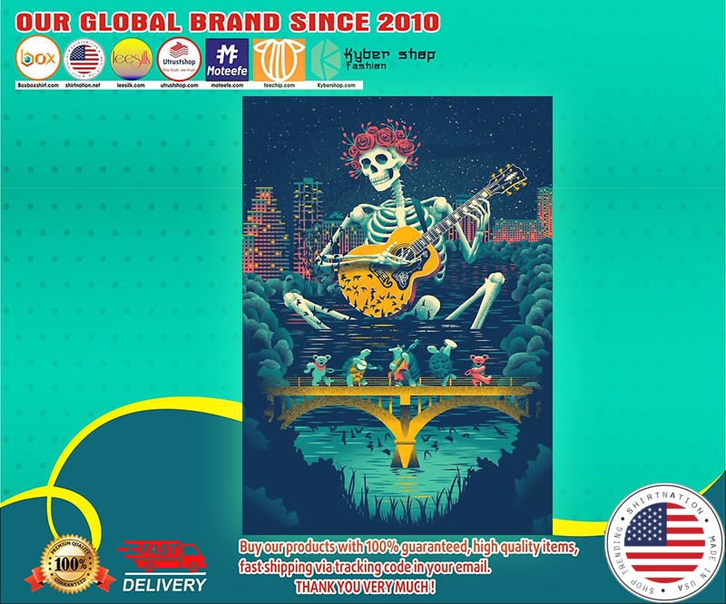 Skeleton grateful dead bear poster
