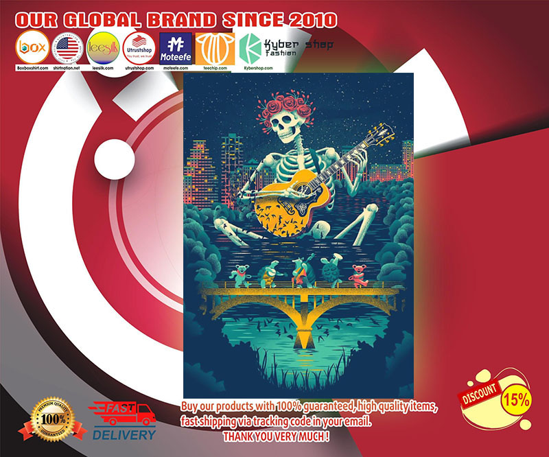 Skeleton grateful dead bear poster