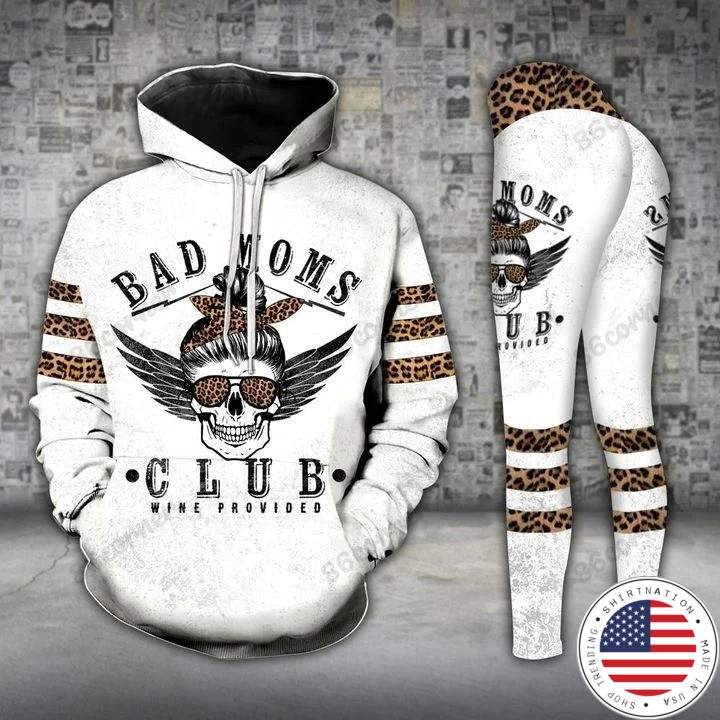 Skull bad moms club hoodie and legging