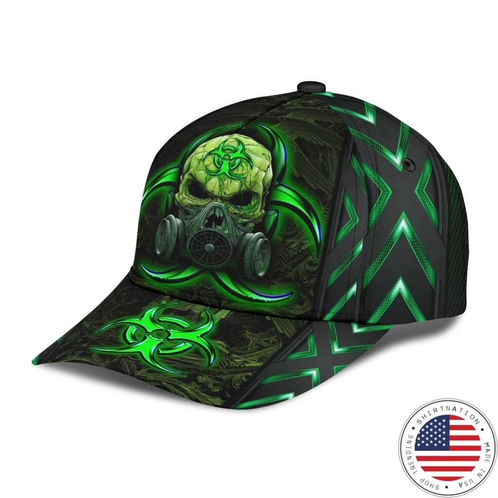 Skull biojazard mask green classic cap2