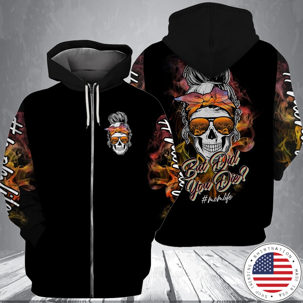 Skull but did you die sunflower 3d shirt and hoodie zip