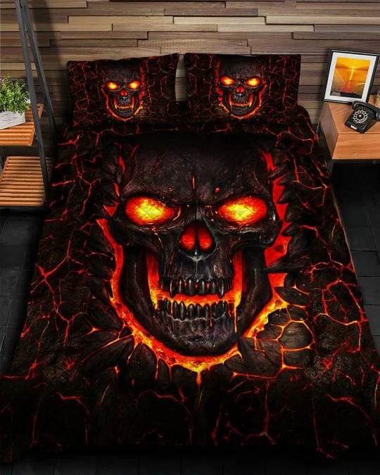 Skull fire bedding set