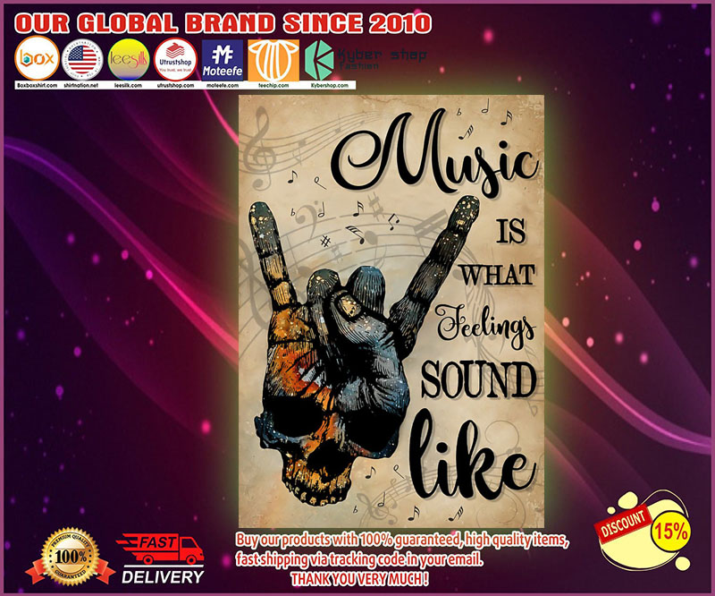 Skull rock music is what feelings sound like poster