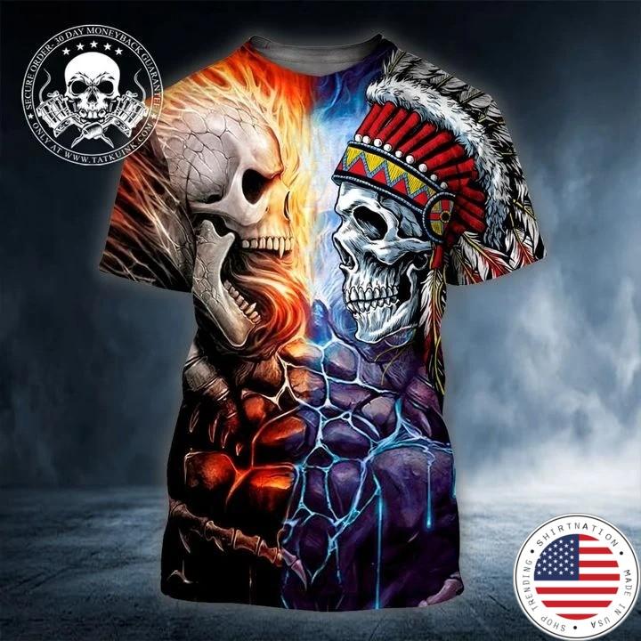Skull war native 3D hoodie