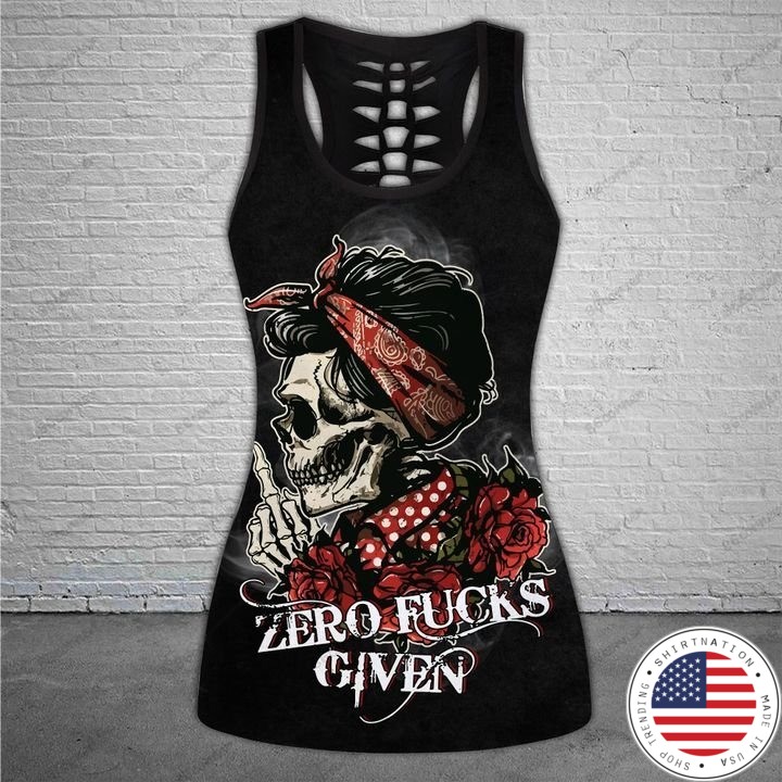Skull zero fucks given 3D hoodie and legging 4