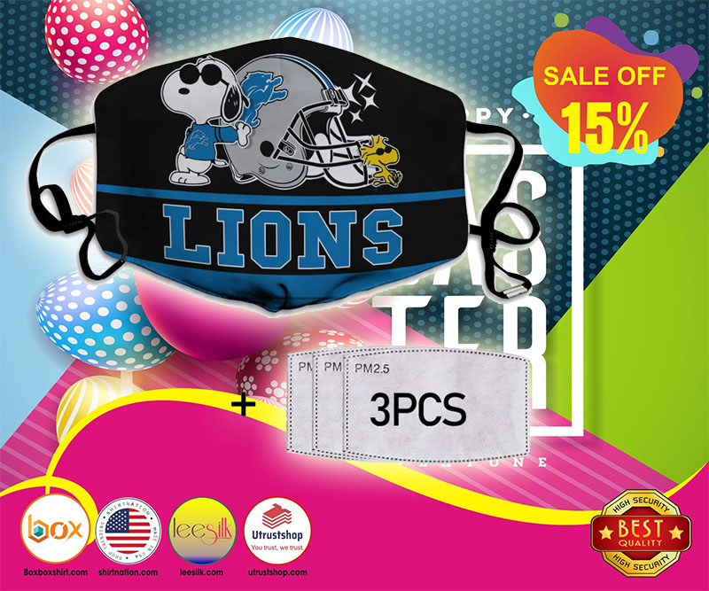 Snoopy Detroit Lions Face Mask