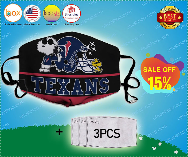 Snoopy Houston Texans Face Mask