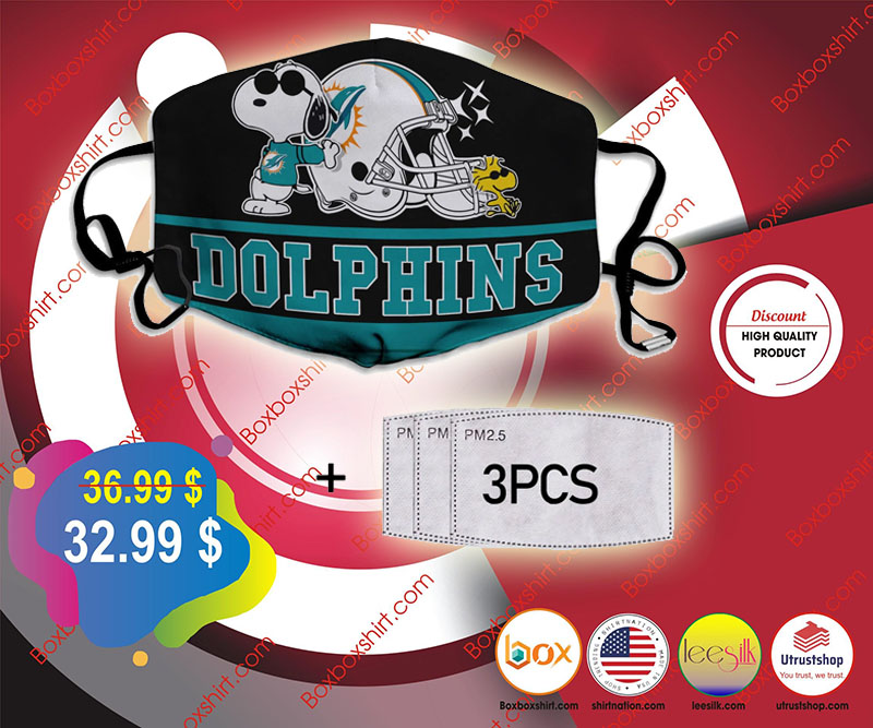 Snoopy Miami Dolphins Face Mask
