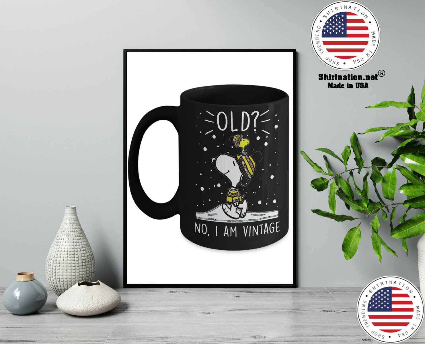 Snoopy and Woodstock old no I am vintage mug 13