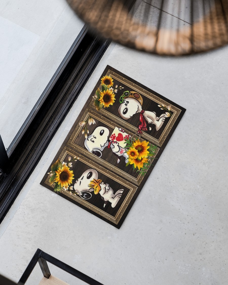 Snoopy doo sunflower doormat2