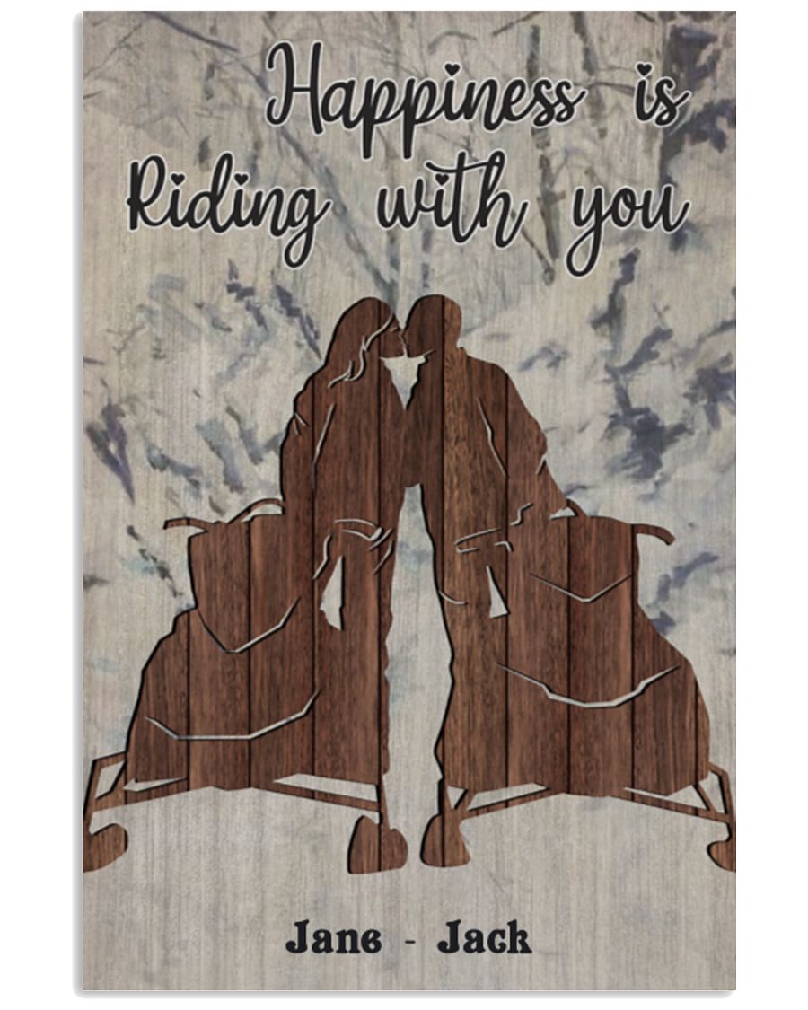 Snowmobile happiness is riding with you poster