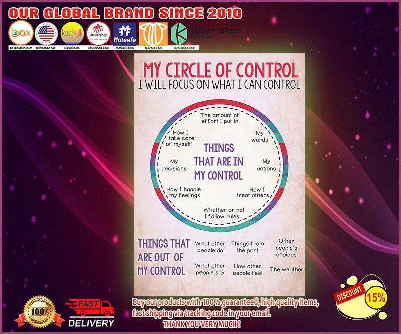 Social worker my circle of control I will focus on what I can control poster