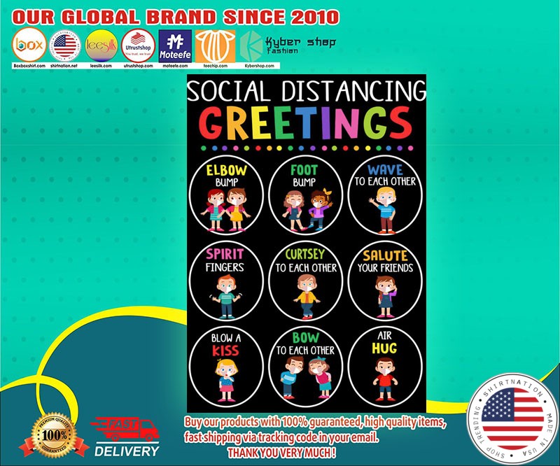 Social distancing greetings poster